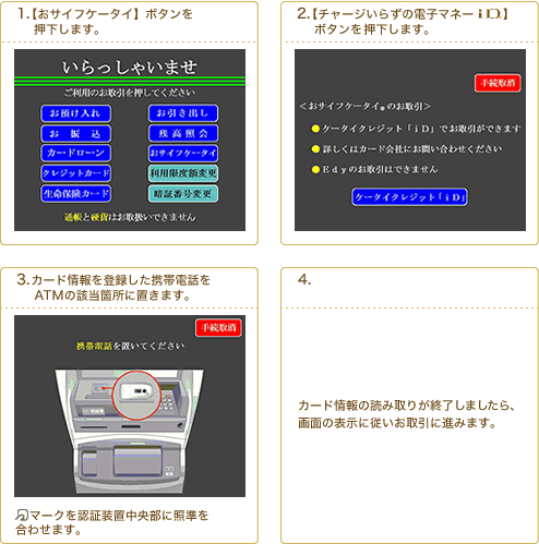 iD対応ATMでの操作方法
