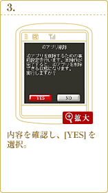 内容を確認し、[YES]を選択。