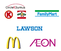 「iD(アイディ)」が使える主なお店(サークルKサンクス、ファミリーマート、ローソン、マクドナルド、イオンなど)※一部店舗ではご利用いただけません